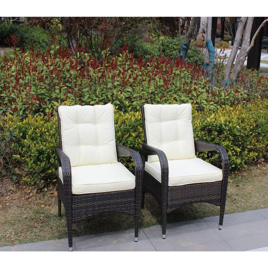 2-Piece Liberatore Dining Chairs with Cushions (Beige Cushion)