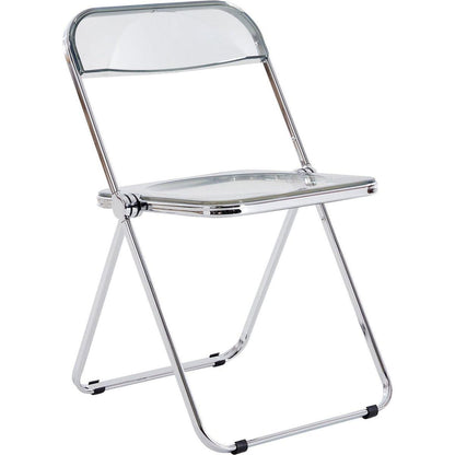 Gray Clear Transparent Folding Chair Chair Pc Plastic Living Room Seat