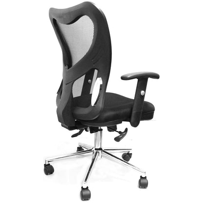 High Back Mesh Office Chair With Chrome Base, Black