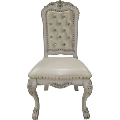 Dresden Side Chair (Set-2) in Fabric & Bone White Finish