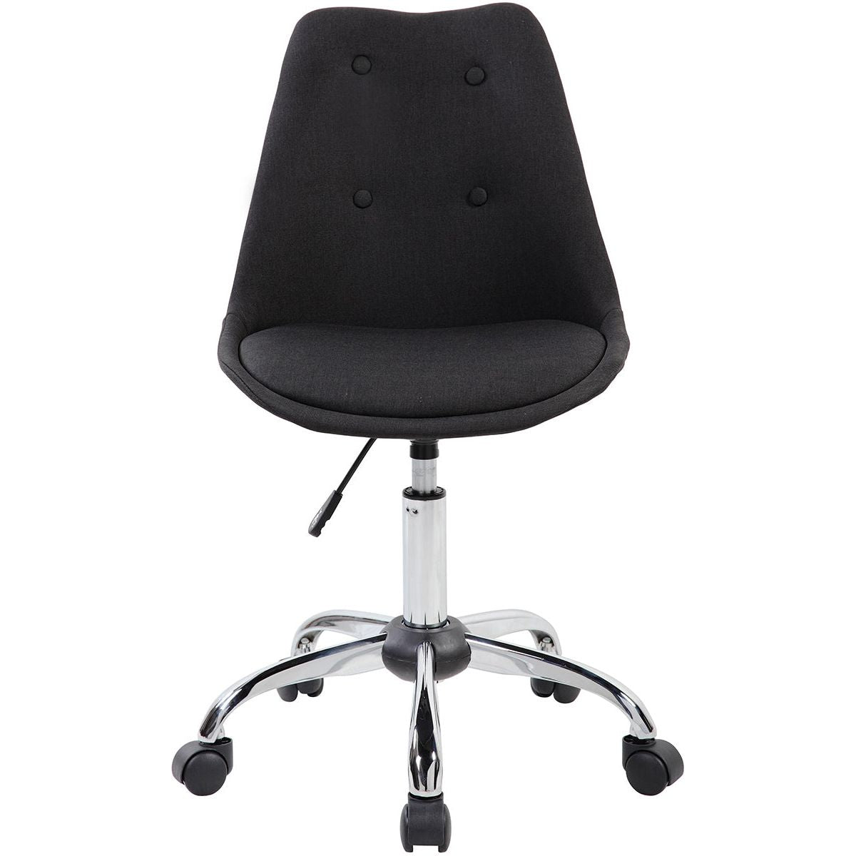 Armless Task Chair with Buttons, Black