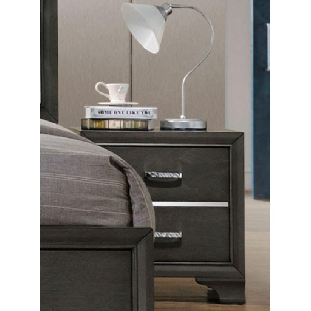 Carine II Nightstand in Gray