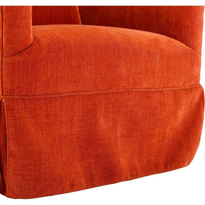 degree Swivel Accent Armchair Linen Blend Orange