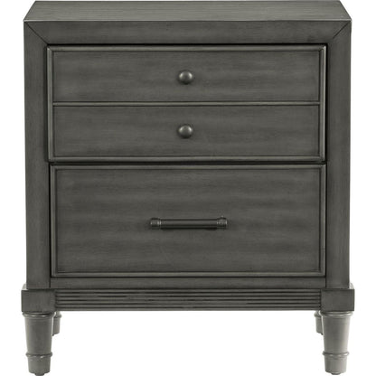 Transitional Style Gray Finish 1pc Nightstand of Drawers Versatile Look Bedroom Furniture