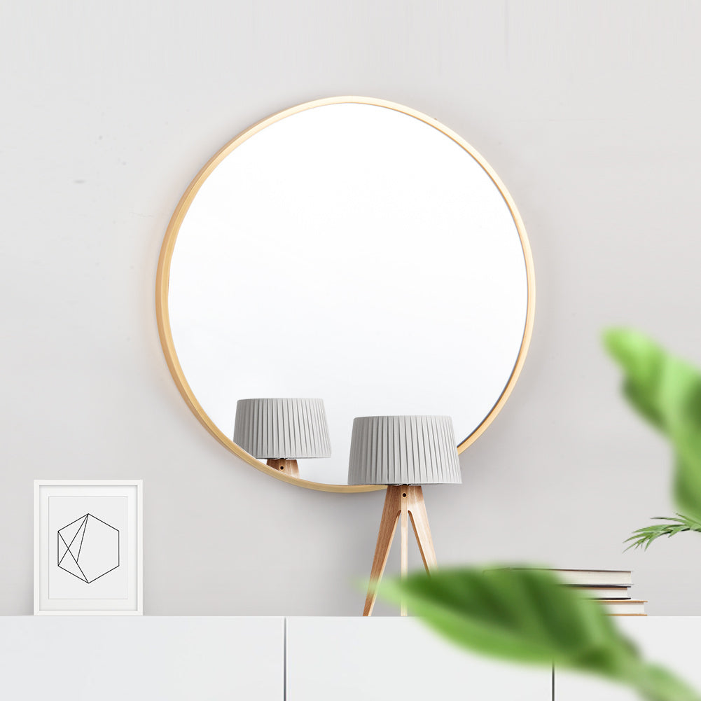 20" Wall Circle Mirror Large Round Gold Farmhouse Circular Mirror for Wall Decor Big Bathroom Make Up Vanity Mirror Entryway Mirror