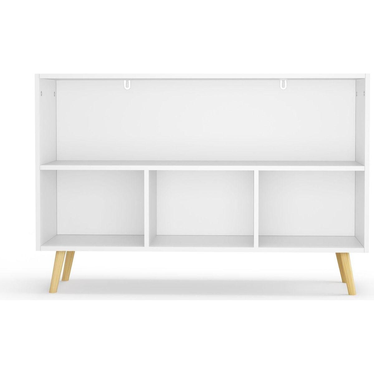 Kids bookcase with Collapsible Fabric Drawers, Children's Book Display, Toy Storage Cabinet Organizer, White/Gray