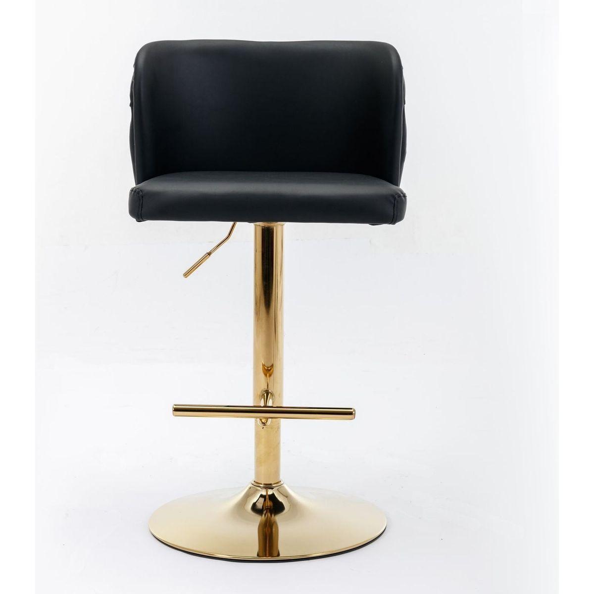 Swivel Barstools Adjusatble Seat Height, Modern PU Upholstered Bar Stools with the whole Back Tufted, for Home Pub and Kitchen Islandlack, Set of 2)