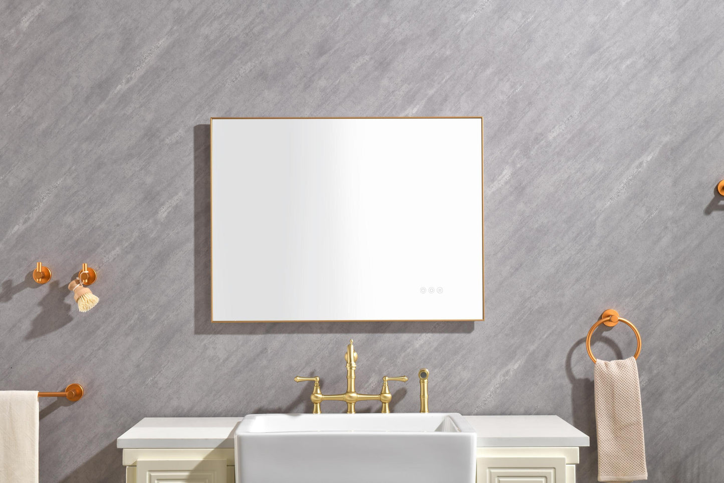 32x 24 Inch LED Mirror Bathroom Vanity Mirror with Back Light, Wall Mount Anti-Fog Memory Large Adjustable Vanity Mirror