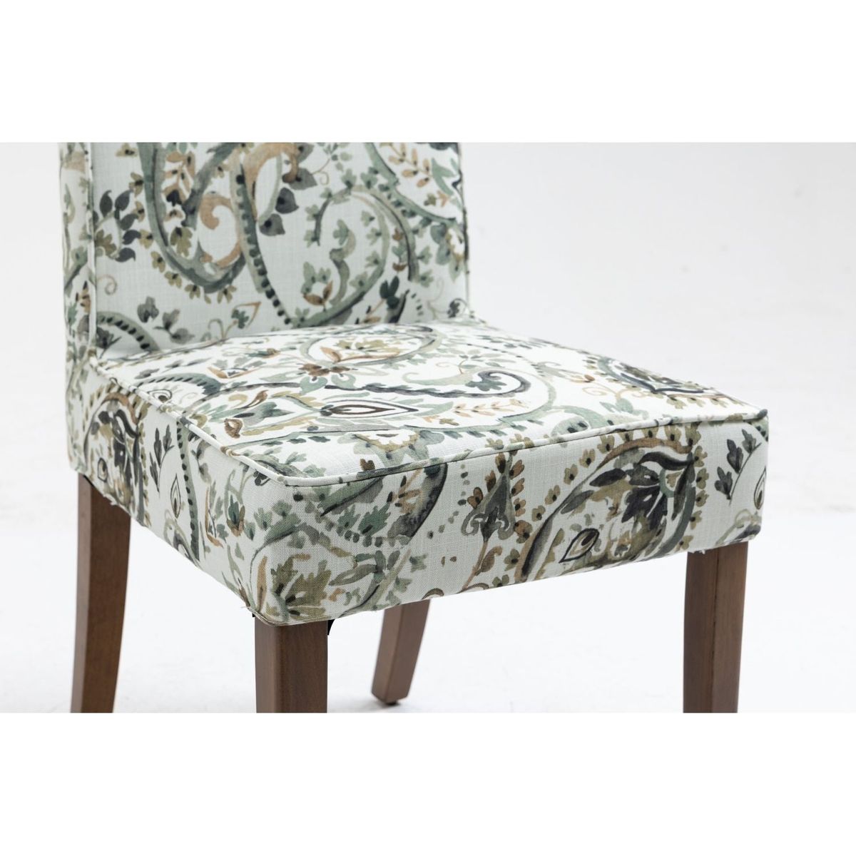 Cover Removable Interchangeable and Washable Taupe Cashew Fabric Upholstered Parsons Chair with Solid Wood Legs 2 PCS