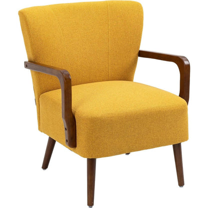 Wood Frame Armchair, Modern Accent Chair Lounge Chair for Living Room