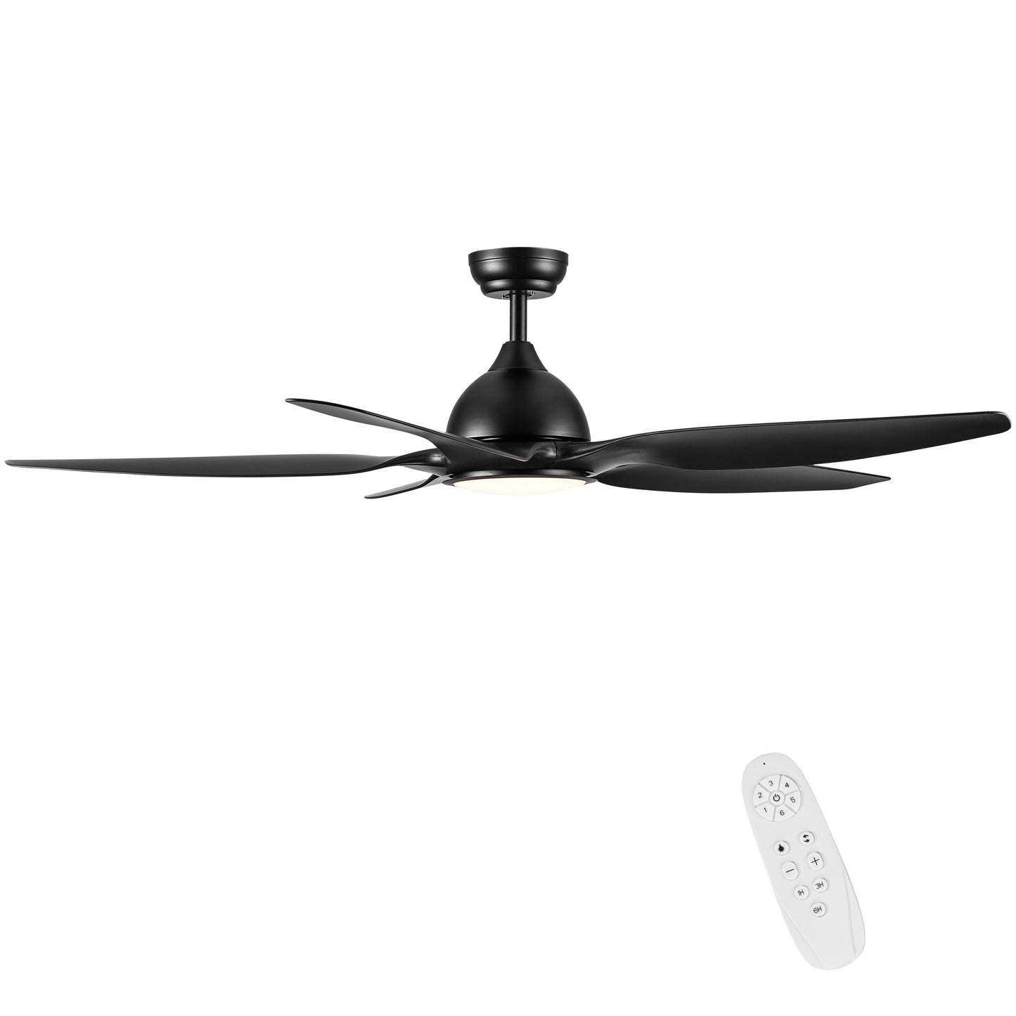 60 In Intergrated LED Ceiling Fan Lighting with Black ABS Blade