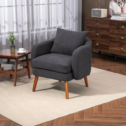 Wood Frame Armchair, Modern Accent Chair Lounge Chair for Living Room