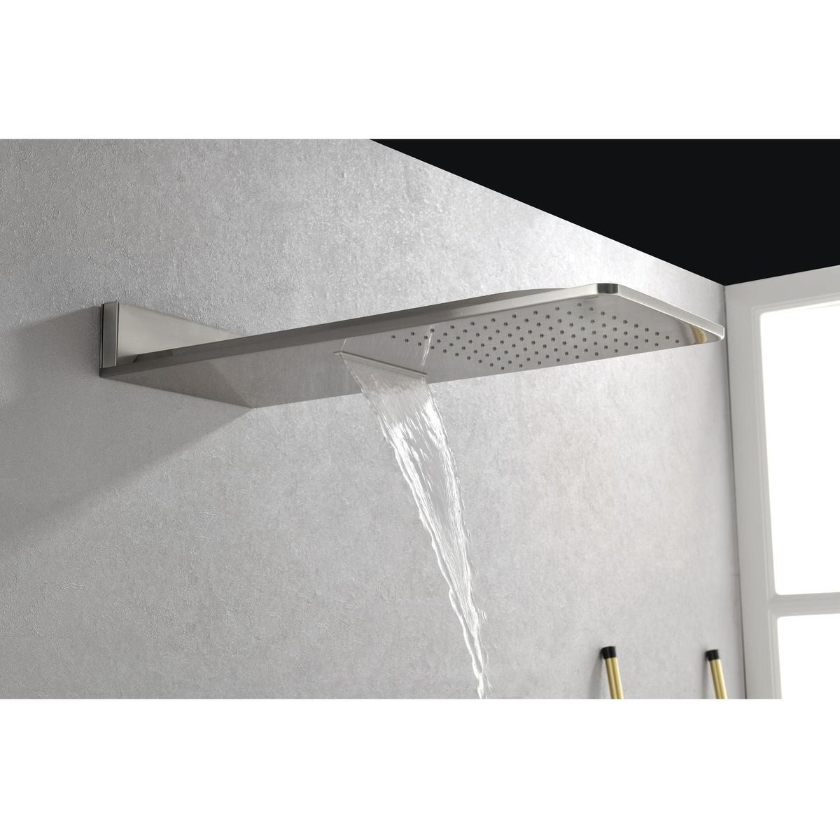 Wall Mounted Waterfall Rain Shower System With 3 Body Sprays & Handheld Shower