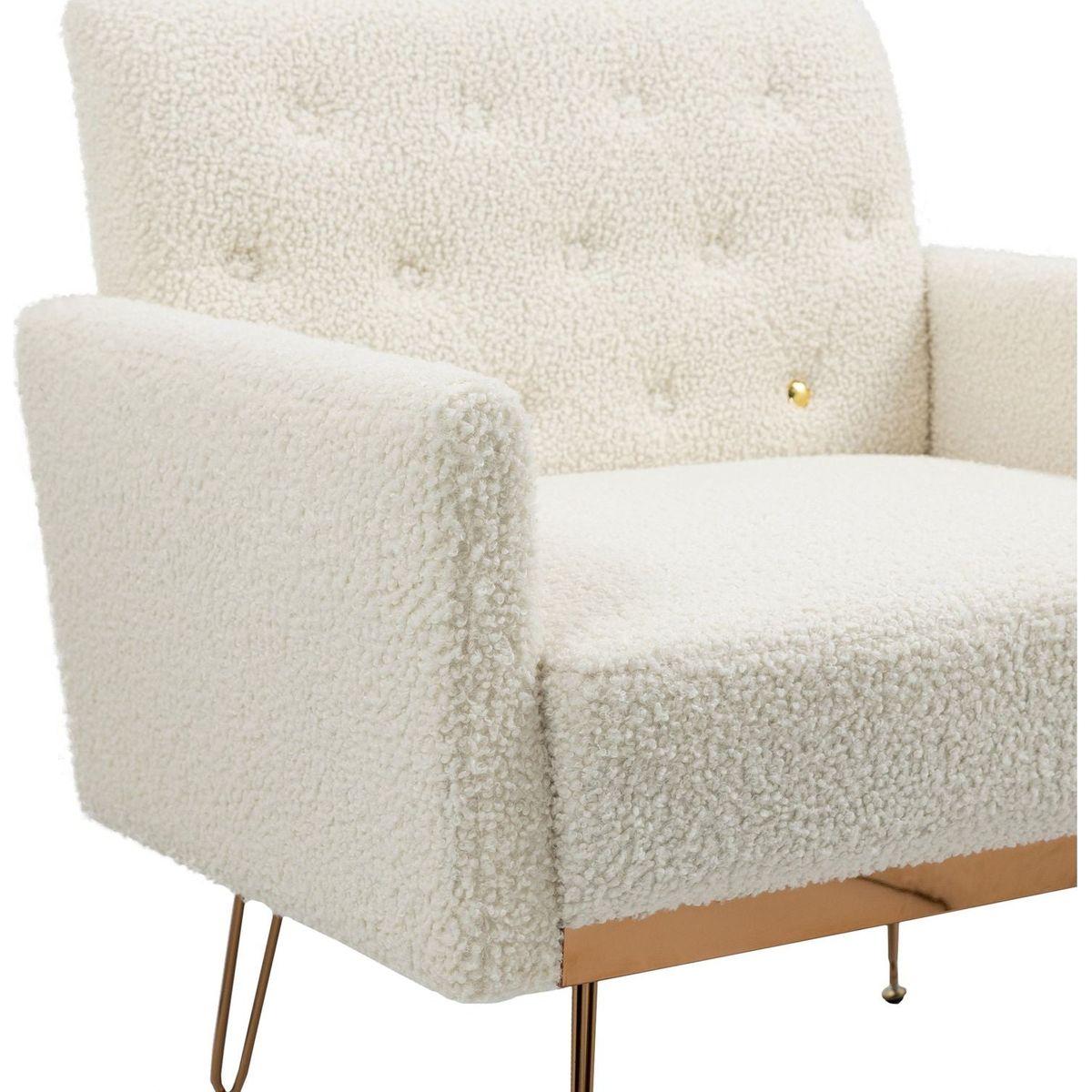 Accent Chair, leisure single sofa with Rose Golden feet