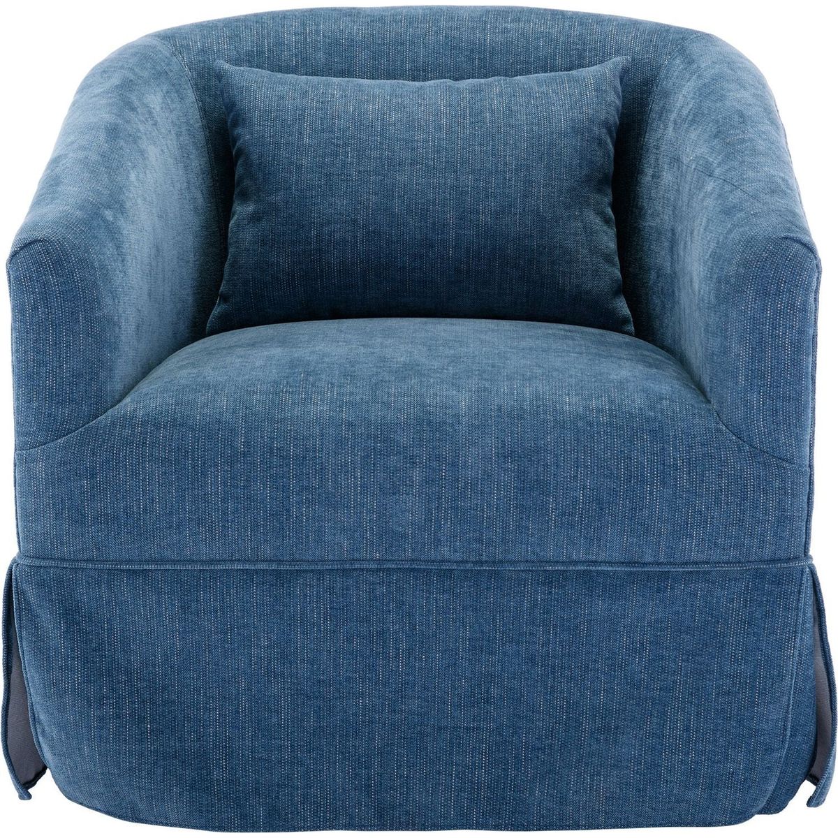 degree Swivel Accent Armchair Linen Blend Blue