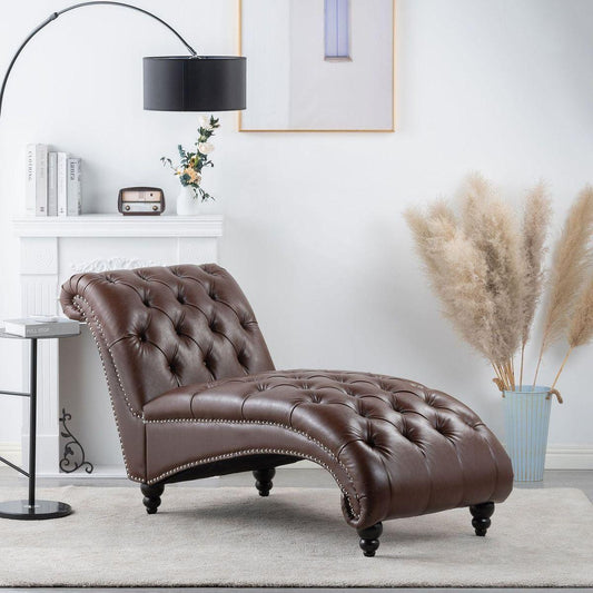 Tufted Armless Chaise Lounge - Streamdale Furniture
