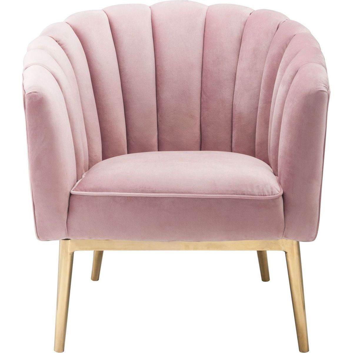 Colla Accent Chair in Blush Pink Velvet & Gold