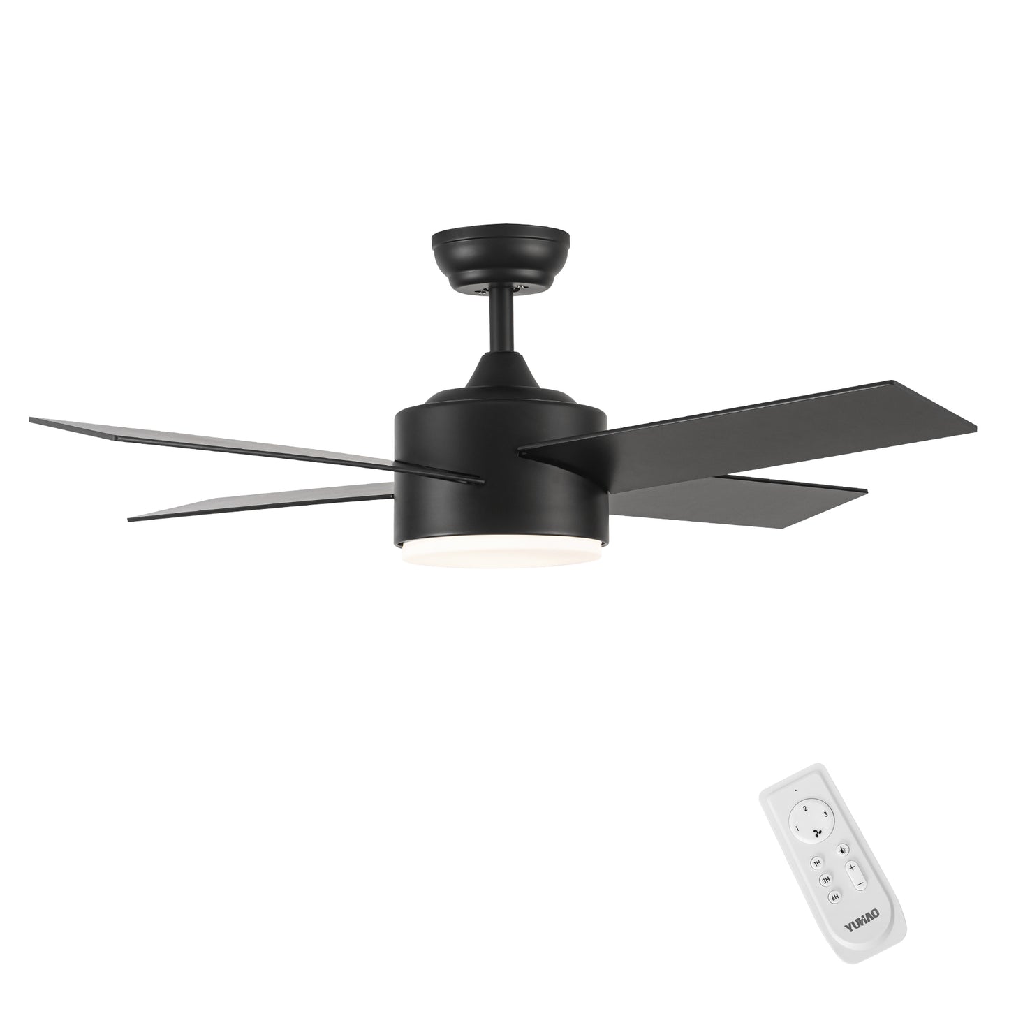 44 In Intergrated LED Ceiling Fan with Black ABS Blade