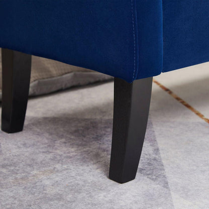 51.5" Bed Bench with Storage Navy Blue Velvet - Streamdale Furniture