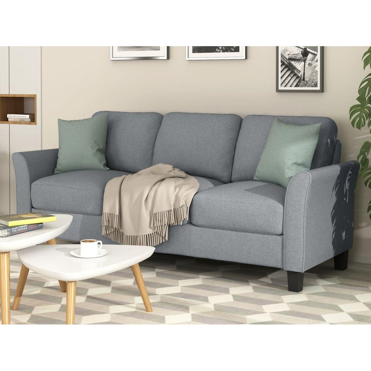 Living Room Furniture chair and 3-seat Sofa (Gray)