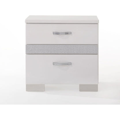 Naima II Nightstand in White High Gloss