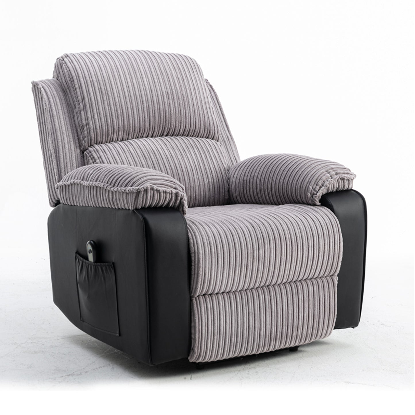 Grey Fabric Recliner Chair Theater Single Recliner Thick Seat and Backrest, suitable for living room, side bags Electric sofa chair, electric remote control.The angle can adjust freely