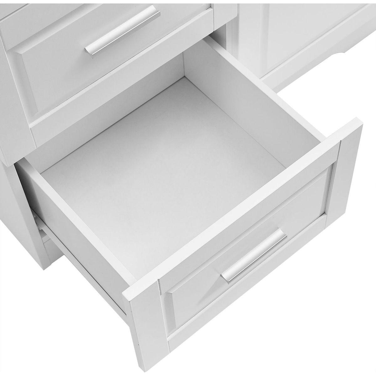 Tall and Wide Storage Cabinet with Doors for Bathroom/Office, Three Drawers, White