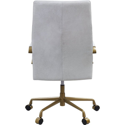 Duralo Office Chair in Vintage White Top Grain Leather