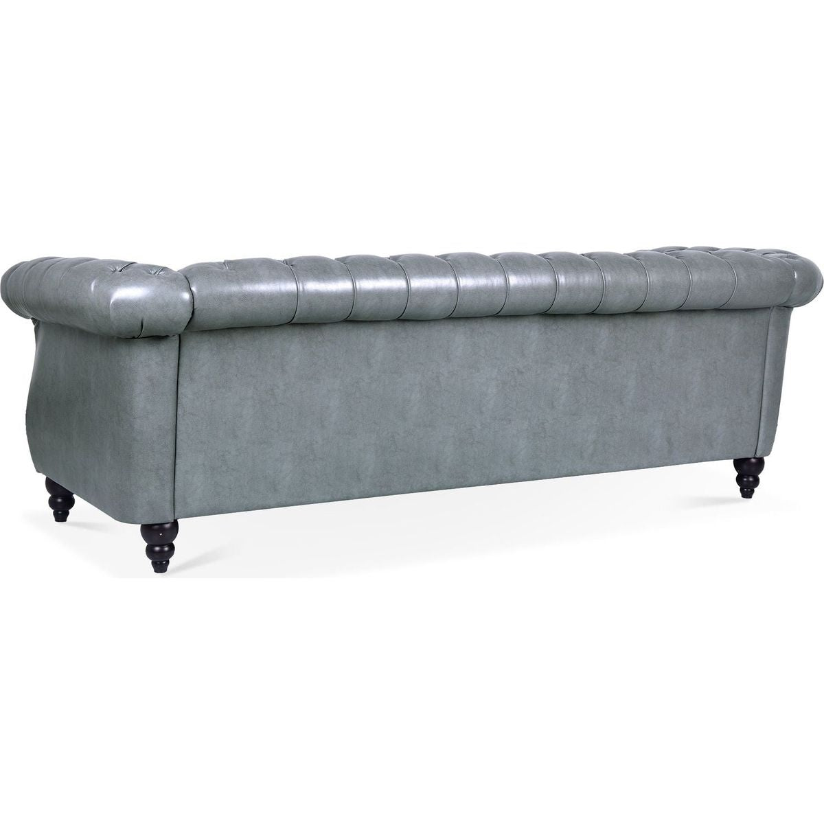 84.65" Rolled Arm Chesterfield 3 Seater Sofa.