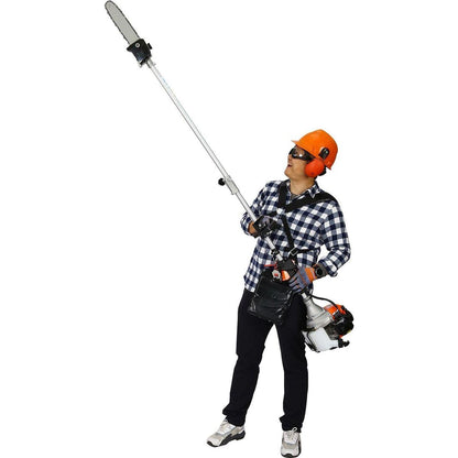 8 in 1 Multi-Functional Trimming Tool, 56CC 2-Cycle Garden Tool System with Gas Pole Saw, Hedge Trimmer, Grass Trimmer, and Brush Cutter EPA Compliant