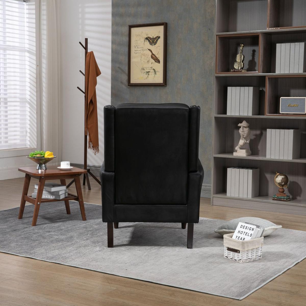 Wood Frame Armchair, Modern Accent Chair Lounge Chair for Living Room