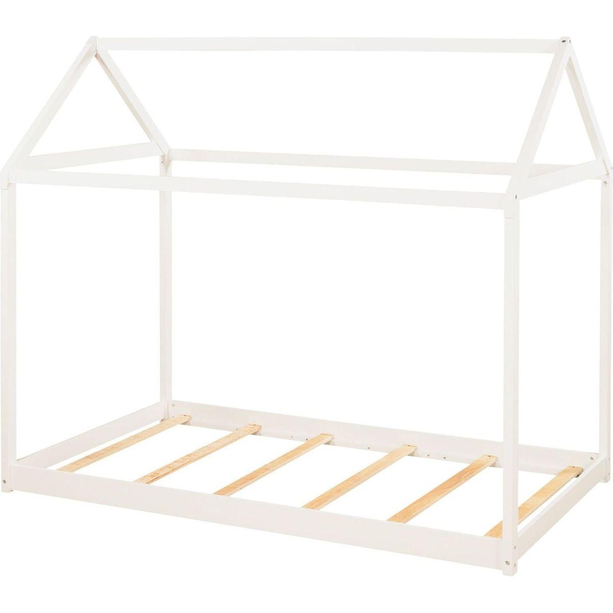 Twin Size Wooden House Bed, White (New) - Streamdale Furniture