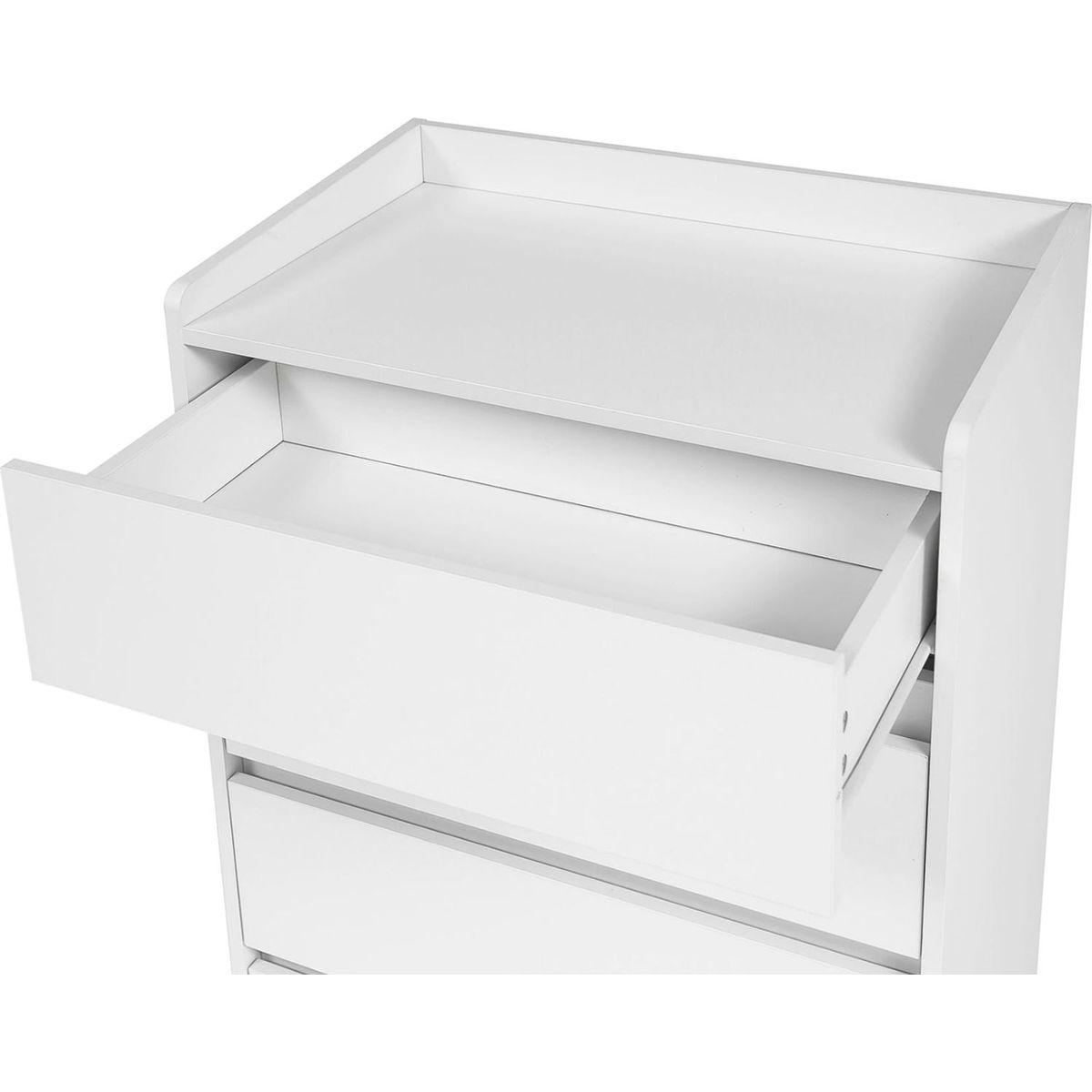 4 Drawer Dresser, Chest of Drawers Without Handle, White Dresser for Bedroom 100% Waterproof, Modern Wooden Cabinet with Sturdy Frame for Living Room, Entryway, Bedroom, Hallway, Office