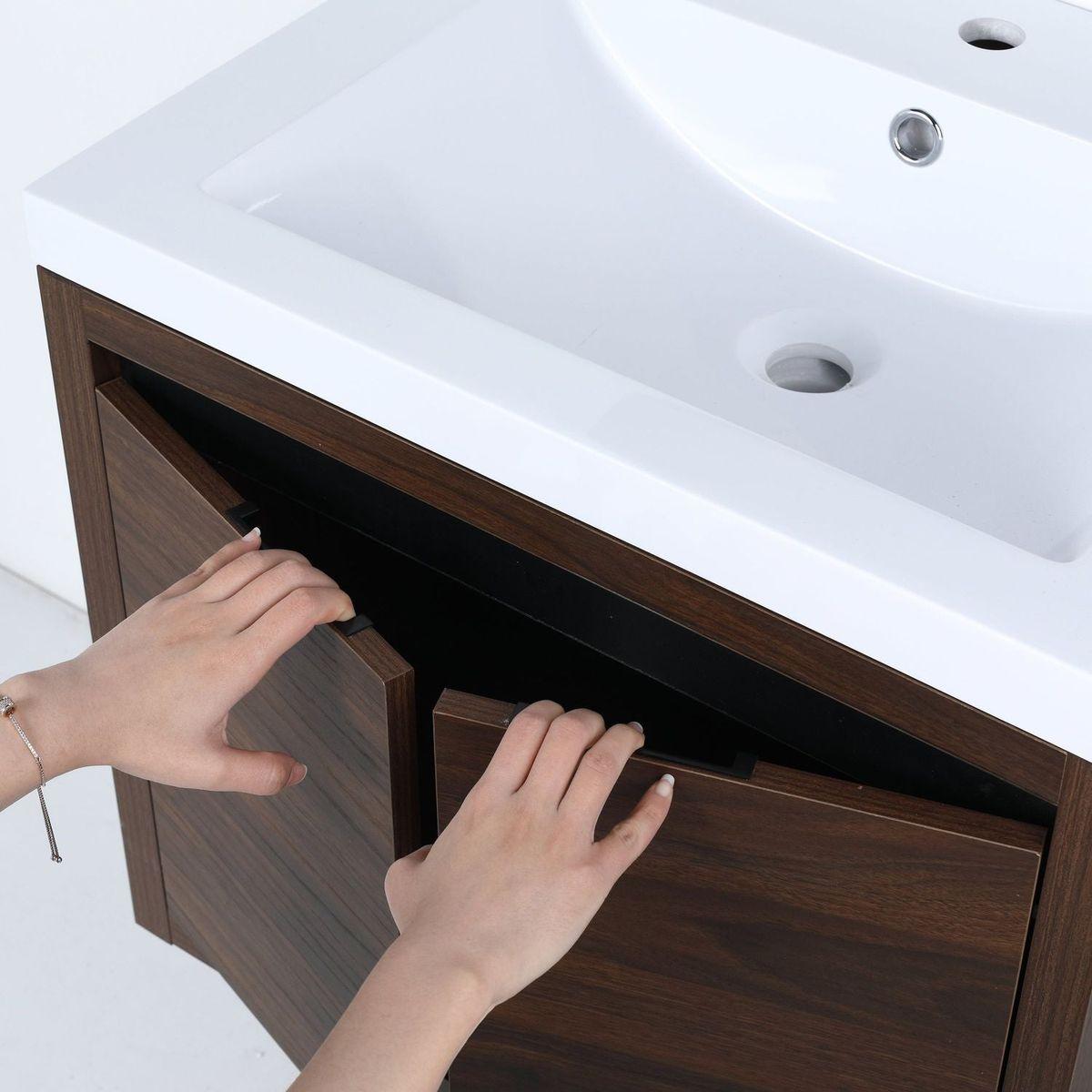 Bathroom Cabinet With Sink, Soft Close Doors, Float Mounting Design, 24 Inch For Small Bathroom, 24x18(KD-Packing),W1286