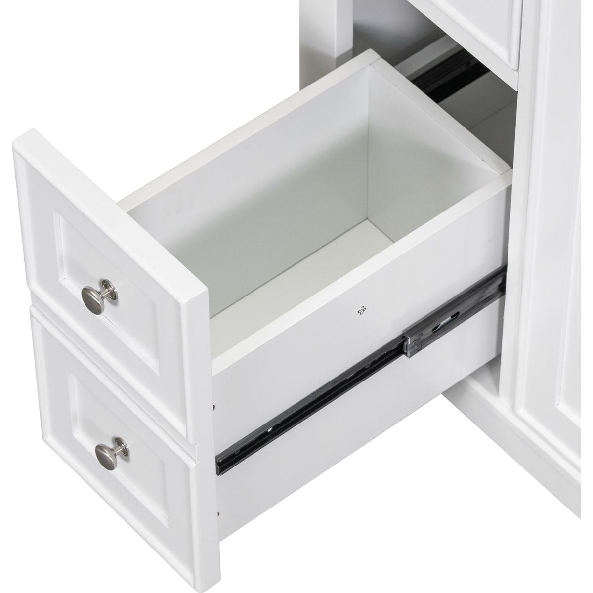 36" Bathroom Vanity with Sink Combo, One Cabinet and Six Drawers, Solid Wood and MDF Board, White