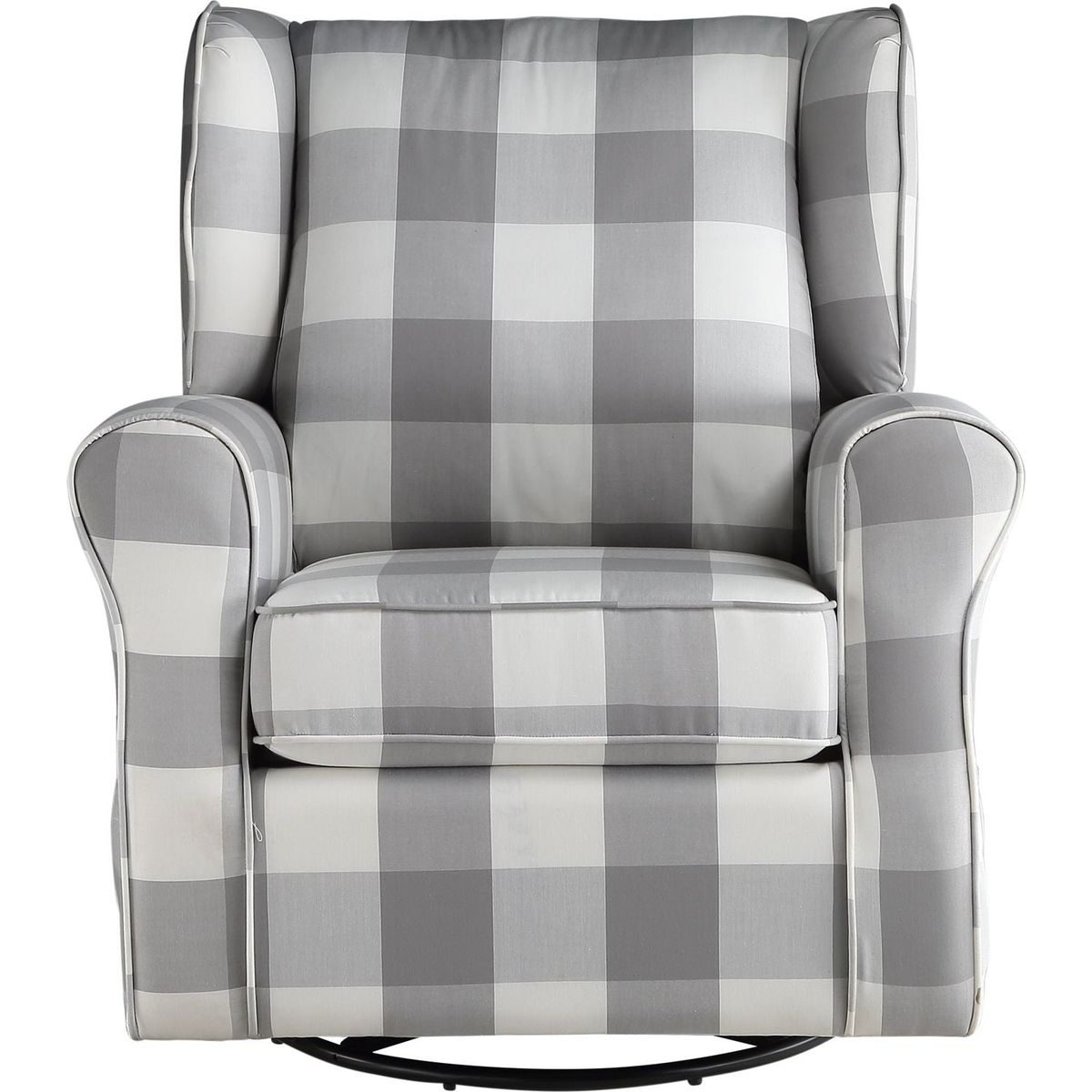 Patli Swivel Chair w/Glider, Gray Fabric