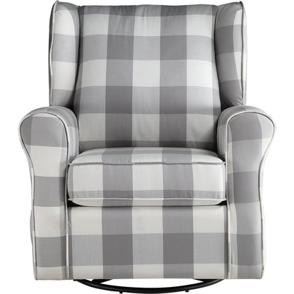 Patli Swivel Chair w/Glider, Gray Fabric