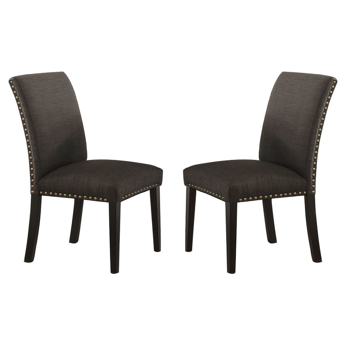 Ployfiber Upholstered Dining Chair, Ash Black (Set of 2)