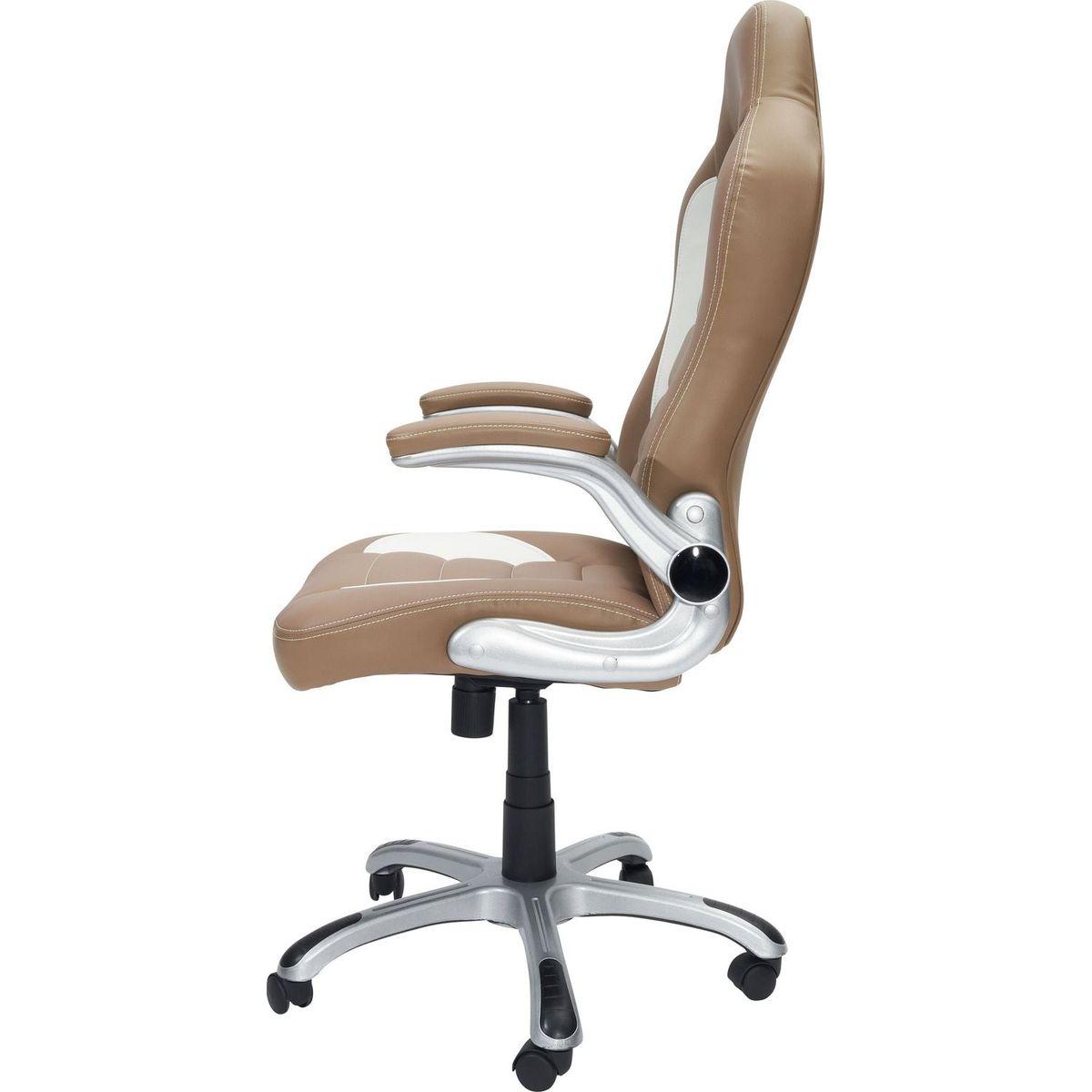 High Back Executive Sport Race Office Chair with Flip-Up Arms, Camel