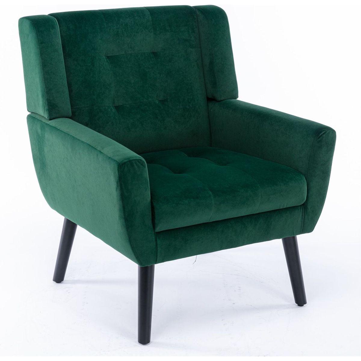 Modern Soft Velvet Material Ergonomics Accent Chair Living Room Chair Bedroom Chair Home Chair With Black Legs For Indoor Home - Streamdale Furniture