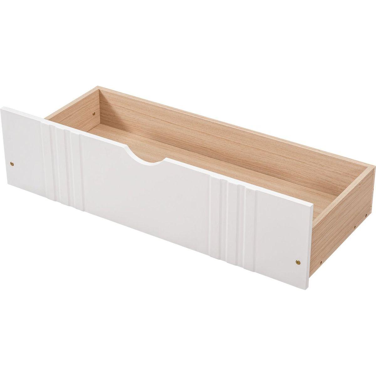 Full Size Daybed Wood Bed with Two Drawers, White - Streamdale Furniture