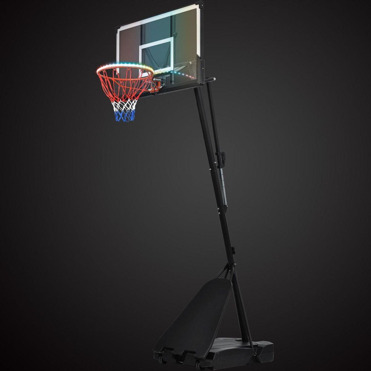 Portable Basketball Hoop Basketball System 8-10ft Height Adjustable for Youth Adults LED Basketball Hoop Lights, Colorful lights, Waterproof uper Bright to Play at Night Outdoors,Good Gift for Kids
