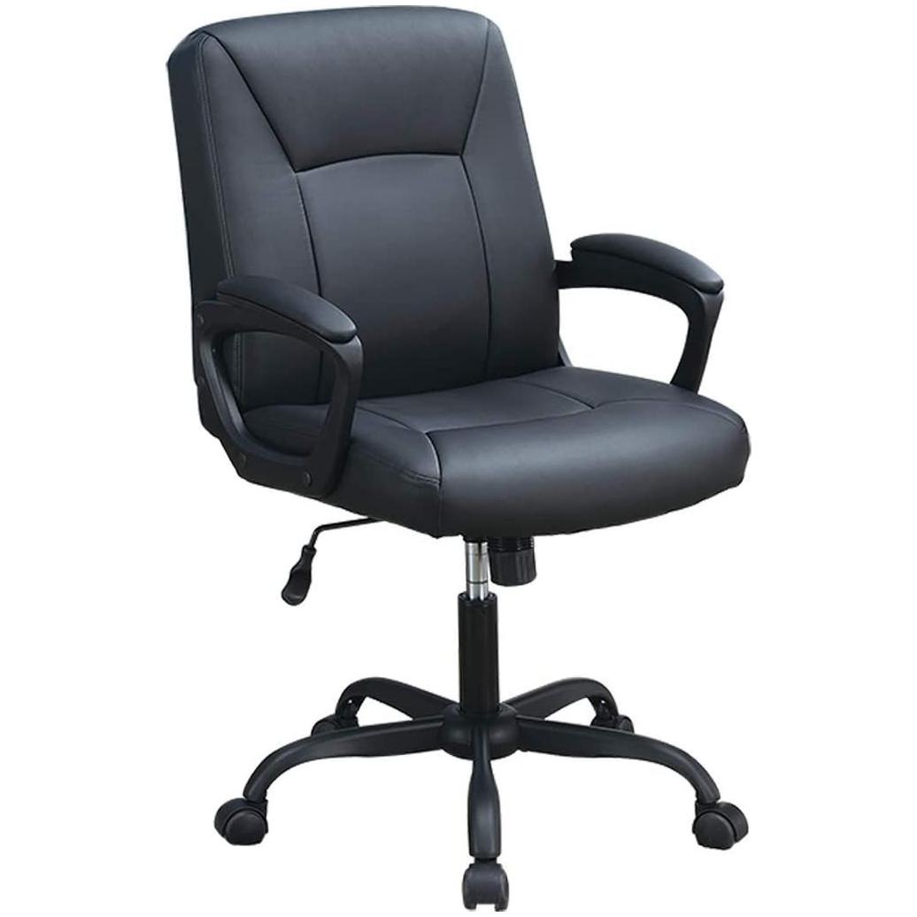 Relax Cushioned Office Chair 1pc Black Upholstered Seat back Adjustable Chair Comfort