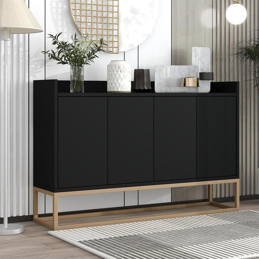 Modern Sideboard Elegant Buffet Cabinet with Large Storage Space for Dining Room, Entryway (Black) - Streamdale Furniture