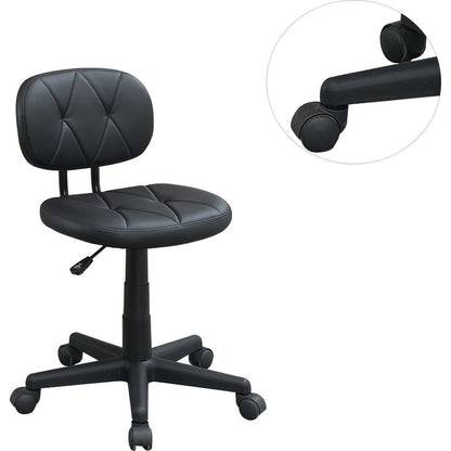 Low-Back Adjustable Office Chair with PU Leather, Black