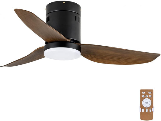 40-inch Ceiling Fan with LED Light and Remote Control, 6-Speed Modes, 2 Rotating Modes, Timer