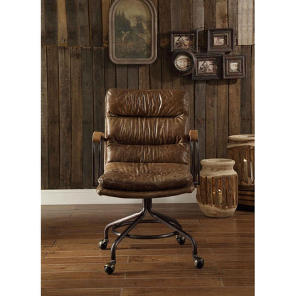 Harith Office Chair in Vintage Whiskey Top Grain Leather