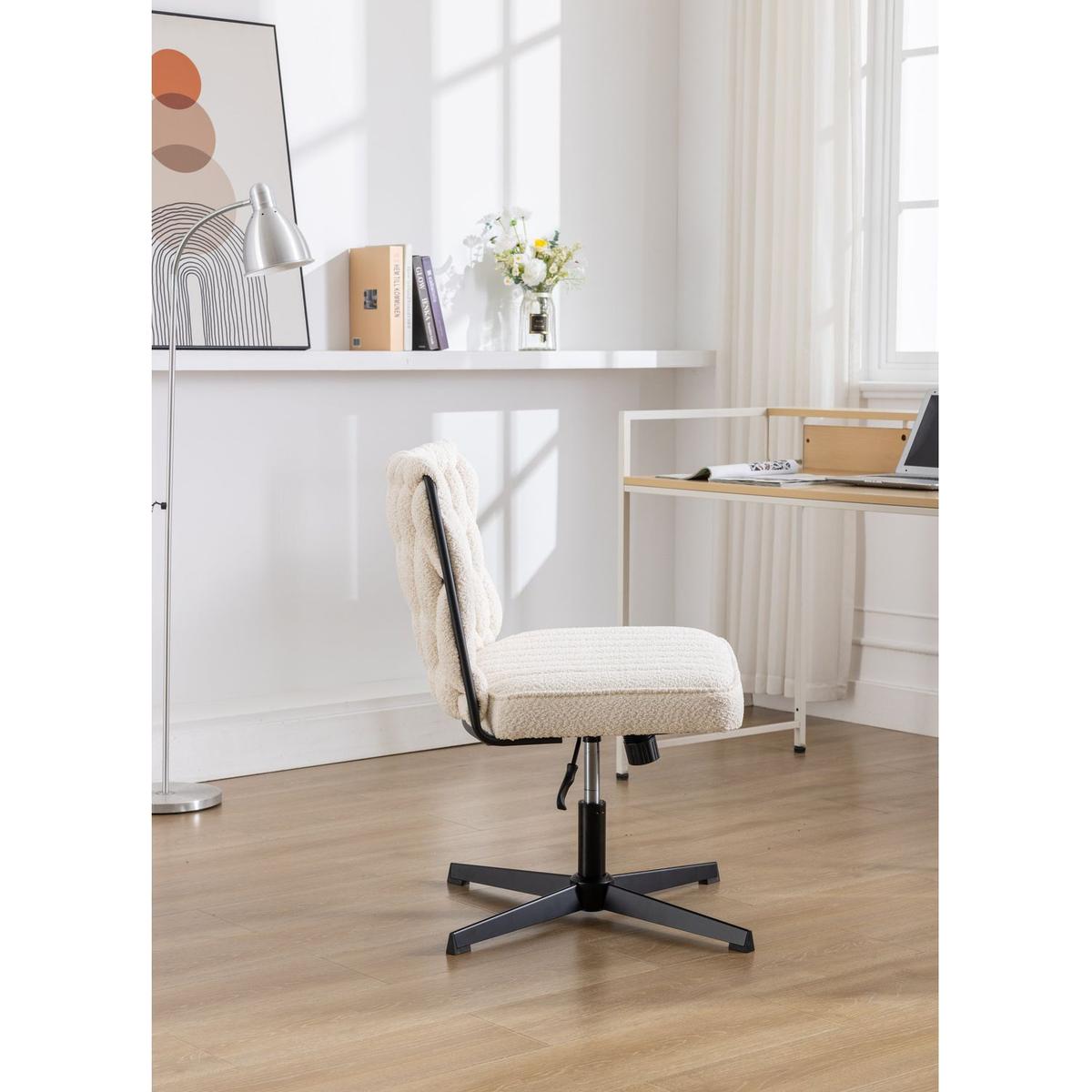 Armless Office Desk Chair No Wheels