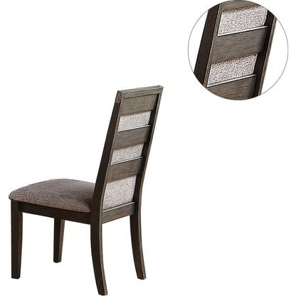 Dining Chair With Upholstered Cushion, Grey (Set of 2)