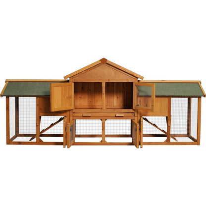 79.5" Extra Large Bunny Cage with 2 Runs House Small Animal Habitats for Guinea Pigs Hamster Removable Tray Two Tier Waterproof Roof Pet Supplies Cottage Poultry Pen Enclosure